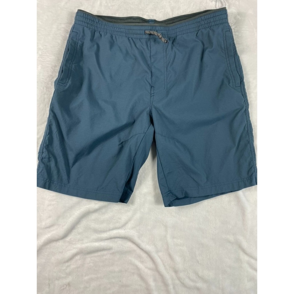 Kuhl Hiking Shorts Men's Sz L Blue Elastic Waist Nylon Lightweight Unlined